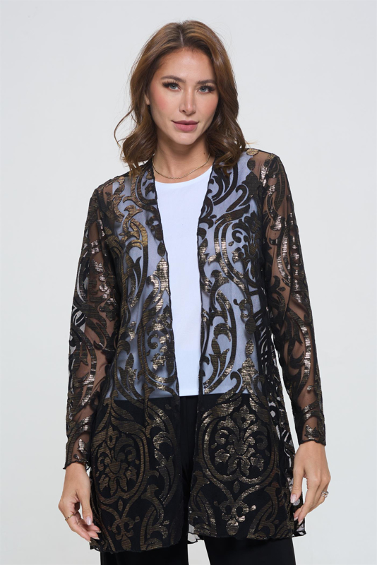 Mesh Burnout Merrowhem Jacket (LS)-Jostar Clothing Wholesale | Ladies ...